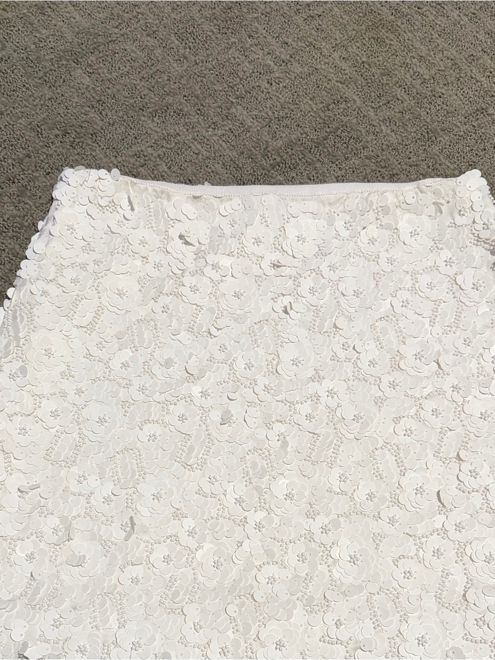Zara white sequin mini skirt